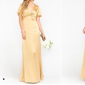 NWT Show Me Your MuMu Rome Twist Gown Gold